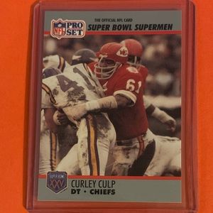 Curley Culp #82 1990 Pro Set [Super Bowl 160] Football Trading Card